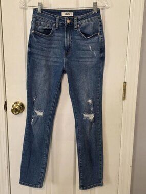 JBD Blue Distressed Skinny Jeans Size 23